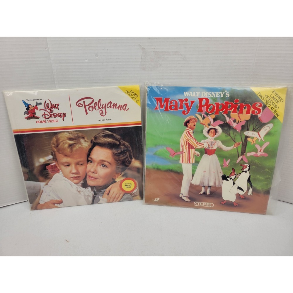 Vintage Walt Disney Home Video Pollyanna & Mary Poppins Laser‎ Videodisc Album